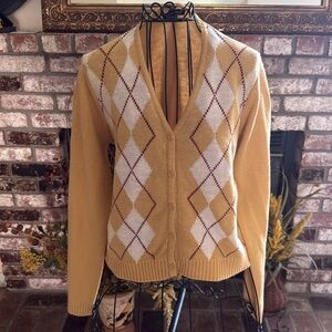 Love Tree Argyle Cardigan Sweater